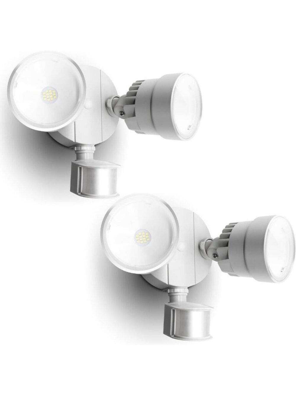 2000 Lumen Motion Activated Dual-Head LED Flood Light, Waterproof Security